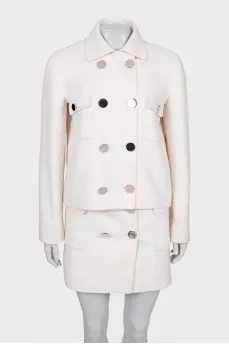Wool and angora skirt suit