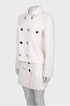 Wool and angora skirt suit
