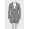 Checked shorts suit