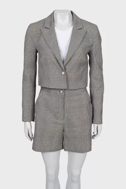 Checked shorts suit