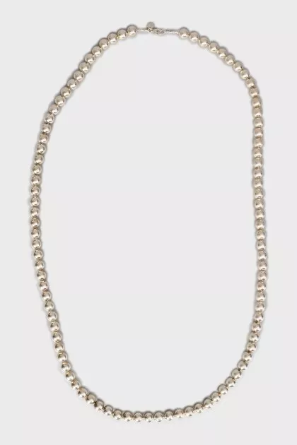 Long silver necklace