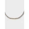 Long silver necklace