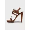 Brown leather sandals