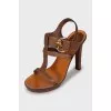 Brown leather sandals