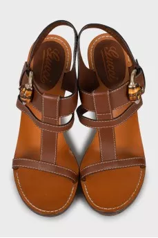 Brown leather sandals