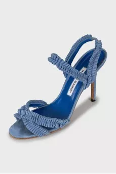 Blue high heel sandals