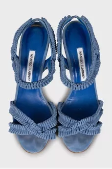 Blue high heel sandals