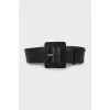 Wide black leather belt