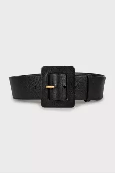 Wide black leather belt