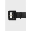 Wide black leather belt