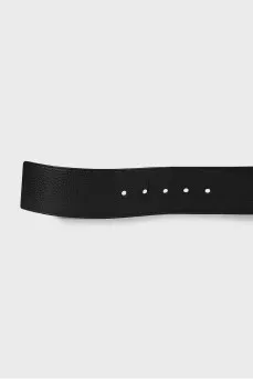 Wide black leather belt