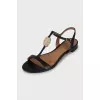 Low-heeled leather sandals