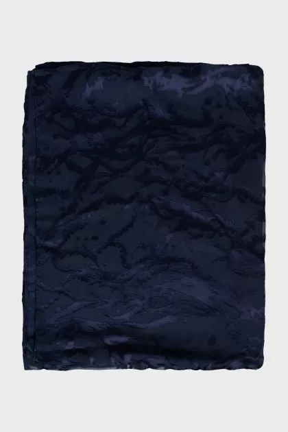 Blue scarf with a pattern