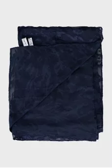 Blue scarf with a pattern