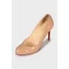 Patent leather round toe shoes