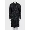 Black and white printed A-line dress