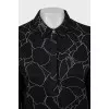 Black and white printed A-line dress