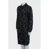 Black and white printed A-line dress