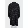Black and white printed A-line dress