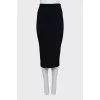 Black ribbed midi skirt