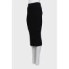 Black ribbed midi skirt