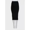 Black ribbed midi skirt