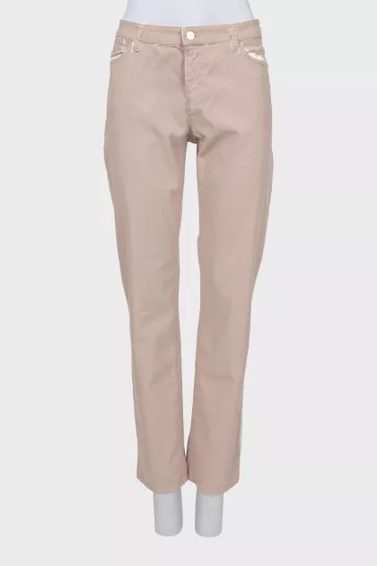Beige slim fit jeans