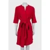 Dress with a red belt
