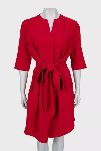 Dress with a red belt