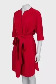 Dress with a red belt