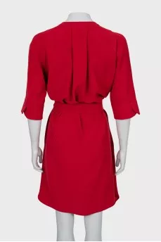Dress with a red belt