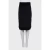 Fitted skirt with ribbed inserts