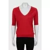 Knitted silk and cashmere T-shirt