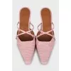Leather mules with almond toe
