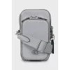 Leather bag with textile strap