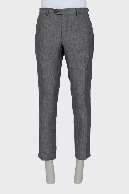 Men's Gray Linen Trousers