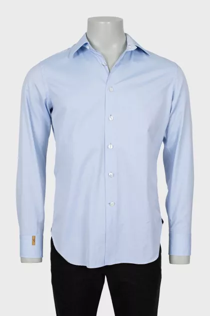 Men's blue fitted shirt