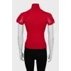 Knitted T-shirt with high neck