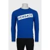 Men's blue sweatshirt with brand logo
