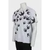 Men's gray T-shirt with print