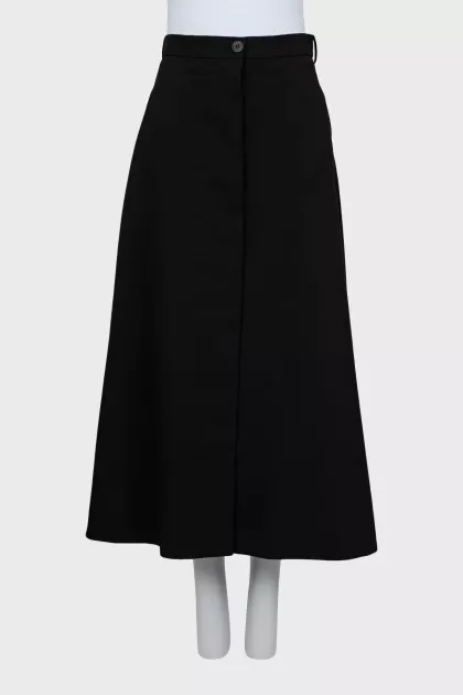 Wool midi skirt with buttons