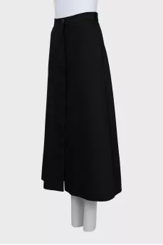 Wool midi skirt with buttons