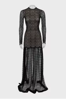 Guipure dress with long sleeves