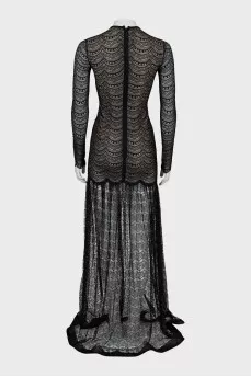 Guipure dress with long sleeves