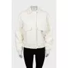 White leather jacket with patch pockets