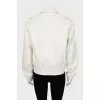 White leather jacket with patch pockets
