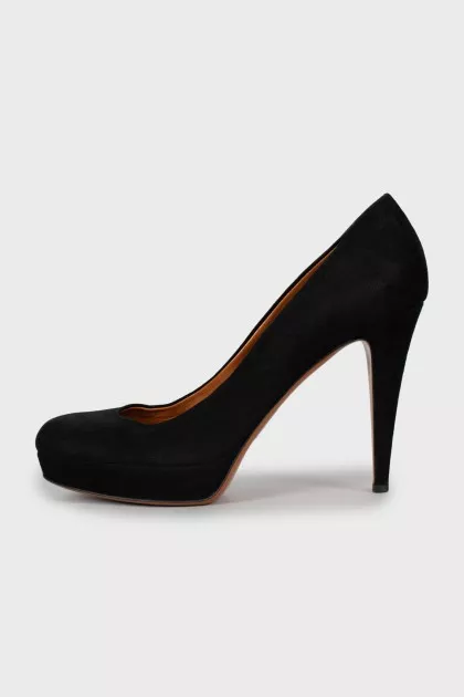 Suede wedge heel shoes