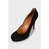 Suede wedge heel shoes