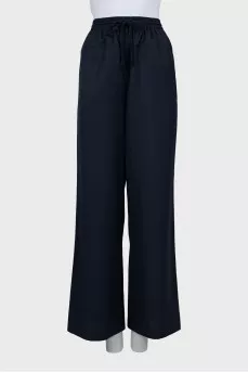 Blue palazzo pants with elastic