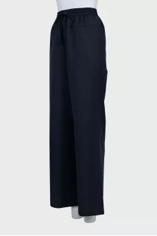 Blue palazzo pants with elastic